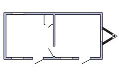 23x10 office trailer 2 room floorplan